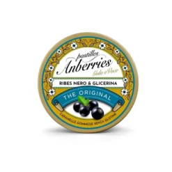 Anberries Pastiglie al ribes nero e glicerina - Caramelle gommose per lenire la gola, 50 g