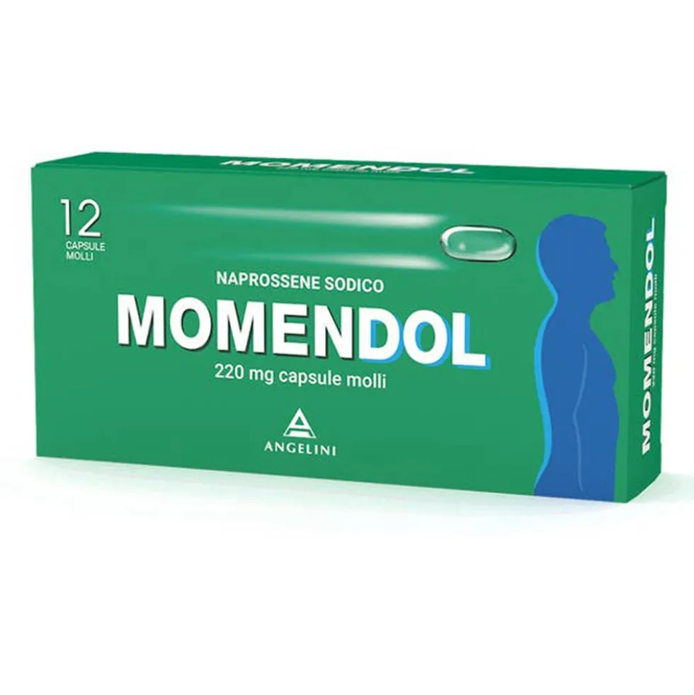 Angelini Momendol 220mg Naprossene Sodico Antidolorifico, 12 Capsule Molli