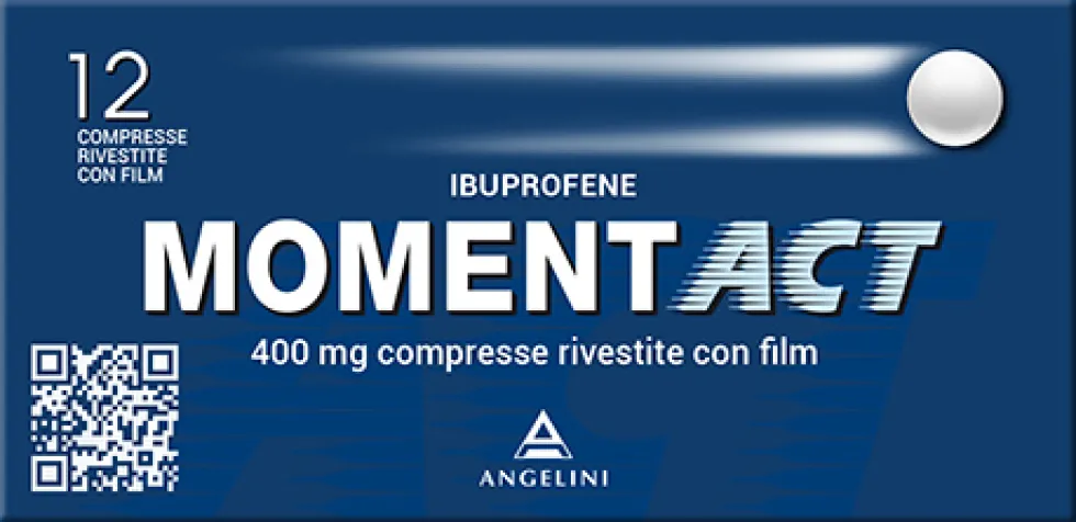 Angelini Momentact 400 mg - Antidolorifico per i dolori e gli stati febbrili, 12 compresse rivestite