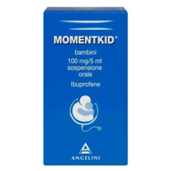 Angelini Momentkid Bambini 100mg/5ml Sospensione Orale Ibuprofene Trattamento Febbre e Dolore, 150ml