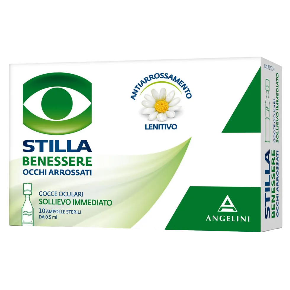 Angelini Stilla Benessere - Gocce oculari lenitive per il benessere degli occhi arrossati, 10 ampolle