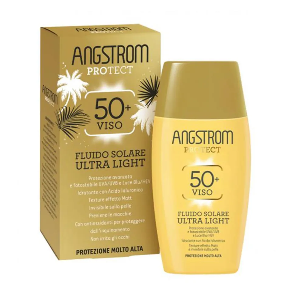 Angstrom Protect Fluido Solare Ultra Light SPF50+ Protezione Solare Viso, 40ml