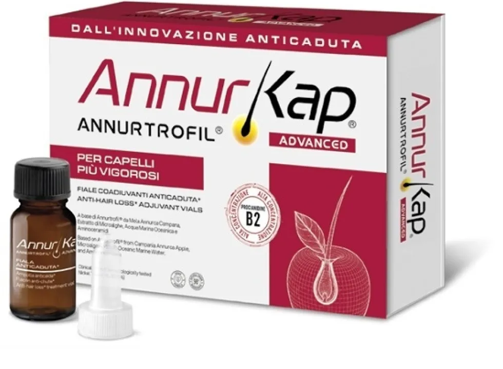 Annurkap Advanced Fiale coadiuvanti anticaduta per il rinforzo dei capelli, 12 fiale da 7 ml