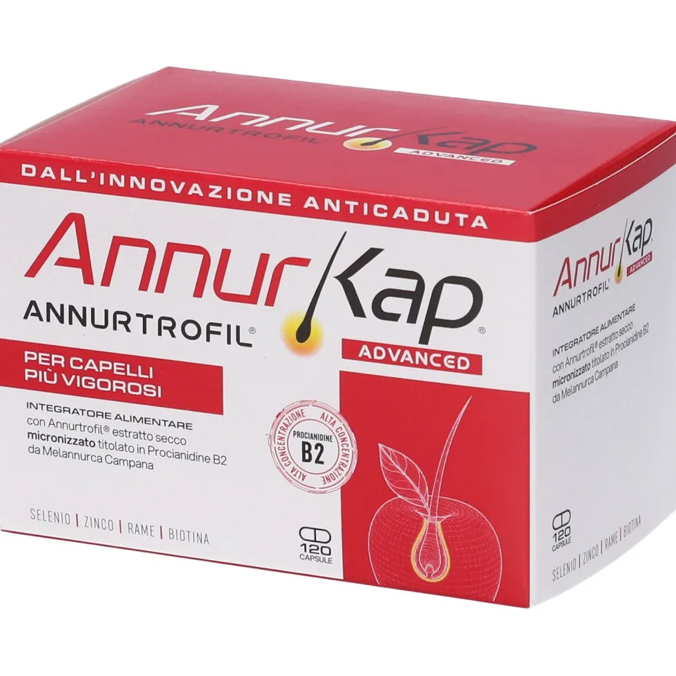 Annurkap Advanced Integratore alimentare anticaduta per capelli, 120 capsule