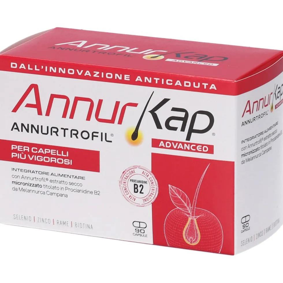 Annurkap Advanced Integratore alimentare anticaduta per capelli, 90 capsule