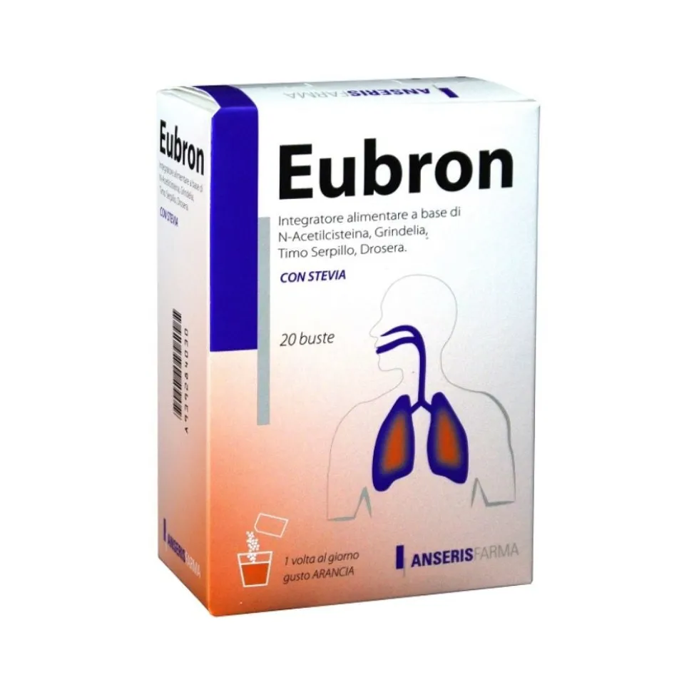 Anseris Farma Eubron Integratore di N-Acetilcisteina Mucolitico, 20 Bustine