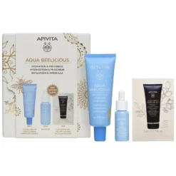 Apivita Aqua Beelicious - Cofanetto regalo per l'idratazione e detersione del viso, 3 pezzi