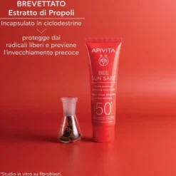 Apivita Bee Sun Safe - Hydra Sensitive Crema Viso Lenitiva SPF50+, 50ml