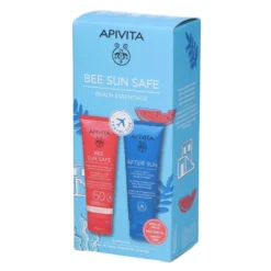 Apivita Kit da viaggio Bee Sun Safe - Set solare con protezione SPF50 e doposole, 2 tubi da 100 ml