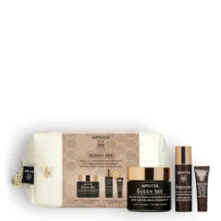 Apivita Queen Bee - Set regalo antietà, crema 50 ml, siero 10 ml, crema occhi 2 ml e pochette