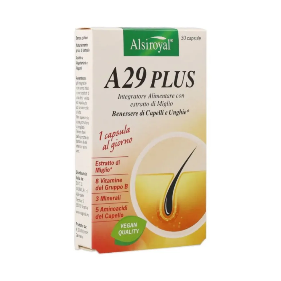 A29 Plus Integratore Alimentare Capelli e Unghie, 30 capsule