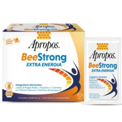 Apropos Bee Strong Extra Energia - Integratore alimentare contro la stanchezza, 12 bustine da 6 g