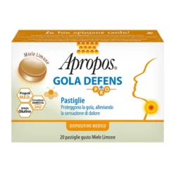 Apropos Gola Defens Pro - Pastiglie lenitive per la gola al miele e limone, 20 pastiglie