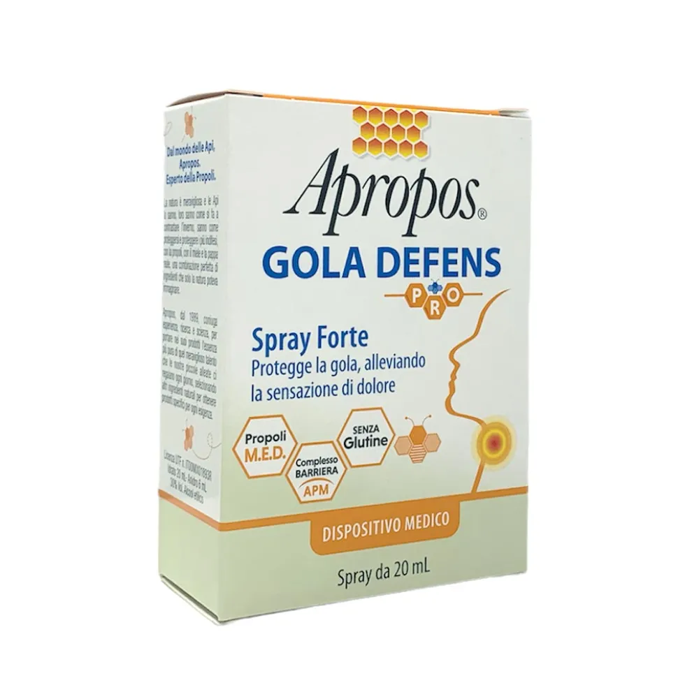 Apropos Gola Defens Pro Spray Forte - Spray per la gola per proteggere e alleviare il dolore, 20 ml
