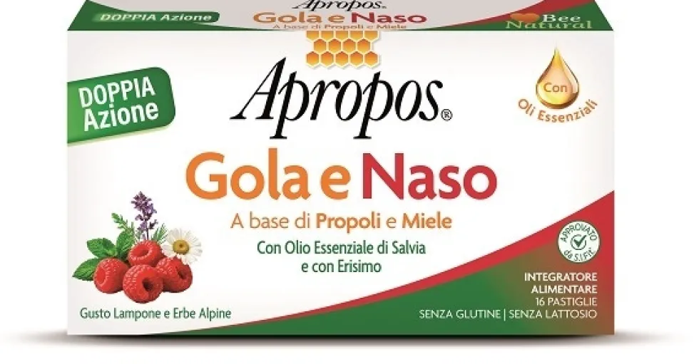 Apropos Gola Naso - Integratore alimentare per il benessere di gola e naso, 16 pastiglie