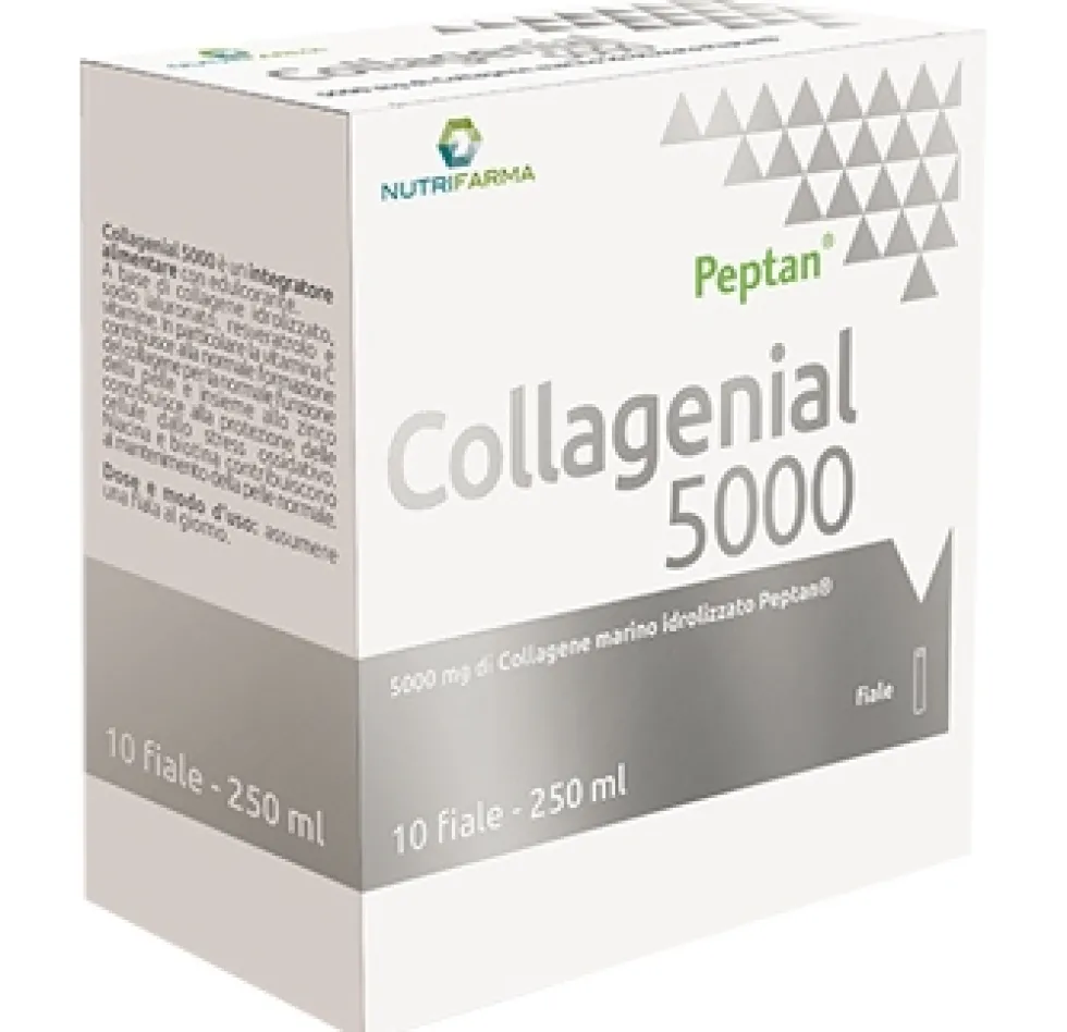 Aqua Viva Collagenial 5000 - Integratore al collagene per la pelle secca, 10 fiale da 25 ml
