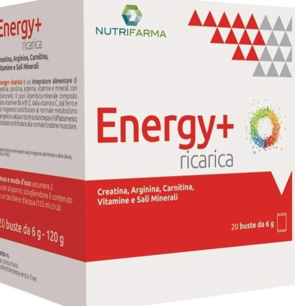 Aqua Viva Energy+ Ricarica Integratore Creatina Carnitina e Sali Minerali, 20 Bustine