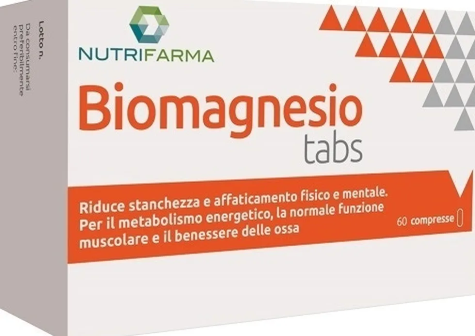 Aqua Viva Nutrifarma - Biomagnesio Tabs Integratore con 4 fonti di magnesio per la stanchezza, 60 compresse