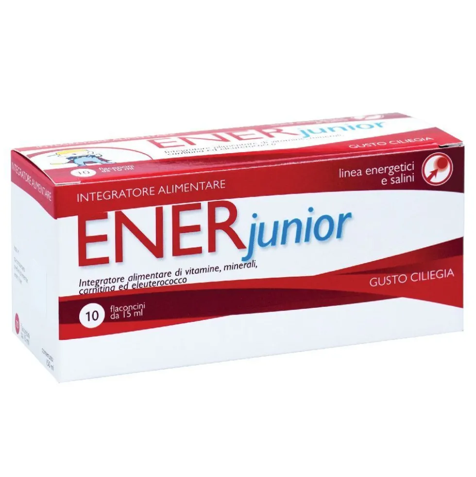 Aqua Viva Nutrifarma - Enerjunior Integratore alimentare ricostituente per l'energia, 10 flaconcini da 15 ml