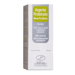 Argento Proteinato New Fa.Dem. 0,5% Gocce Nasali e Auricolari per Bambini Decongestionante e Antisettico, 10ml