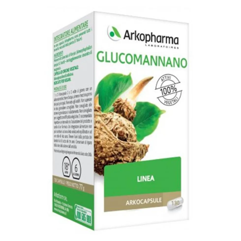 Arkopharma Arkocapsule Glucomannano - Integratore alimentare per la perdita di peso, 130 capsule