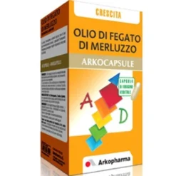 Arkopharma Arkocapsule - Olio di fegato di merluzzo Integratore per le difese e le ossa, 60 capsule