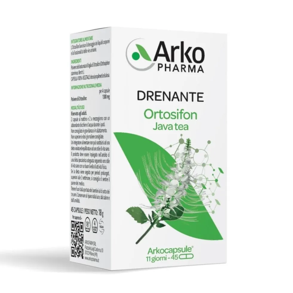 Arkopharma Arkocapsule Ortosifon Integratore Alimentare Drenante, 45 capsule