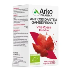 Arkopharma Arkocapsule Vite Rossa - Integratore alimentare per gambe leggere, 45 capsule