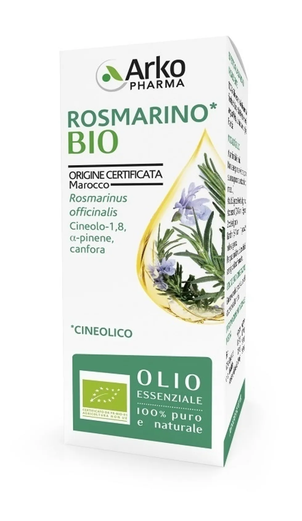 Arkopharma Arkoessentiel Rosmarino Bio Olio essenziale per la funzione digestiva, 10 ml