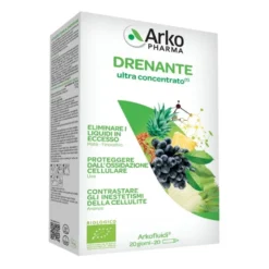 Arkopharma Arkofluidi - Drenante Bio Integratore alimentare drenante e anticellulite, 20 fiale