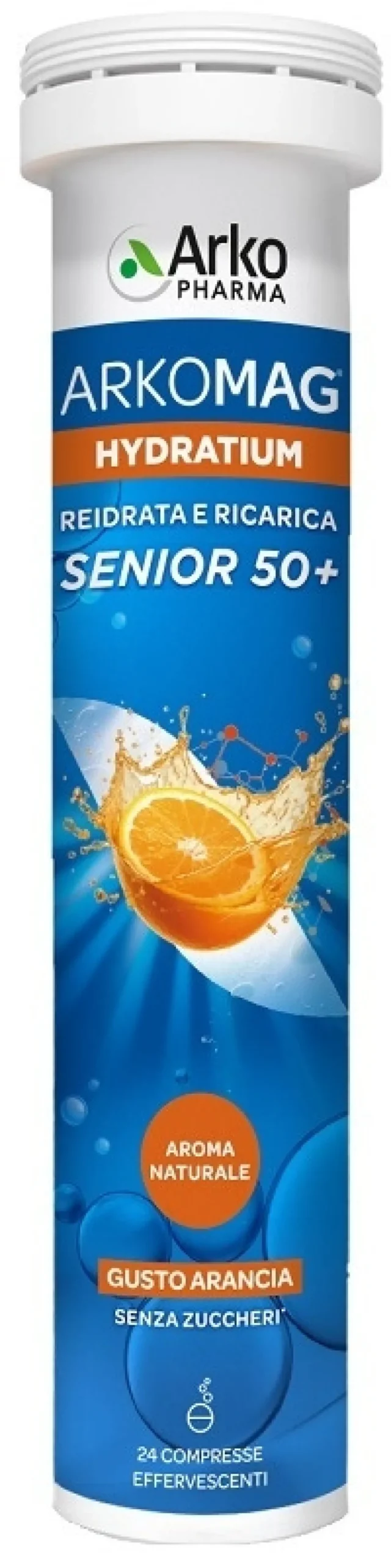 Arkopharma Arkomag Hydratium Senior 50+ Integratore per energia e reidratazione, 24 compresse