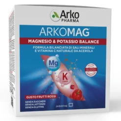Arkopharma Arkomag Magnesio e Potassio - Integratore per il riequilibrio salino, 24 bustine