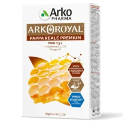 ArkoPharma ArkoRoyal - Pappa Reale 1000mg + 11 Vitamine Senza Zucchero, 10 Fiale