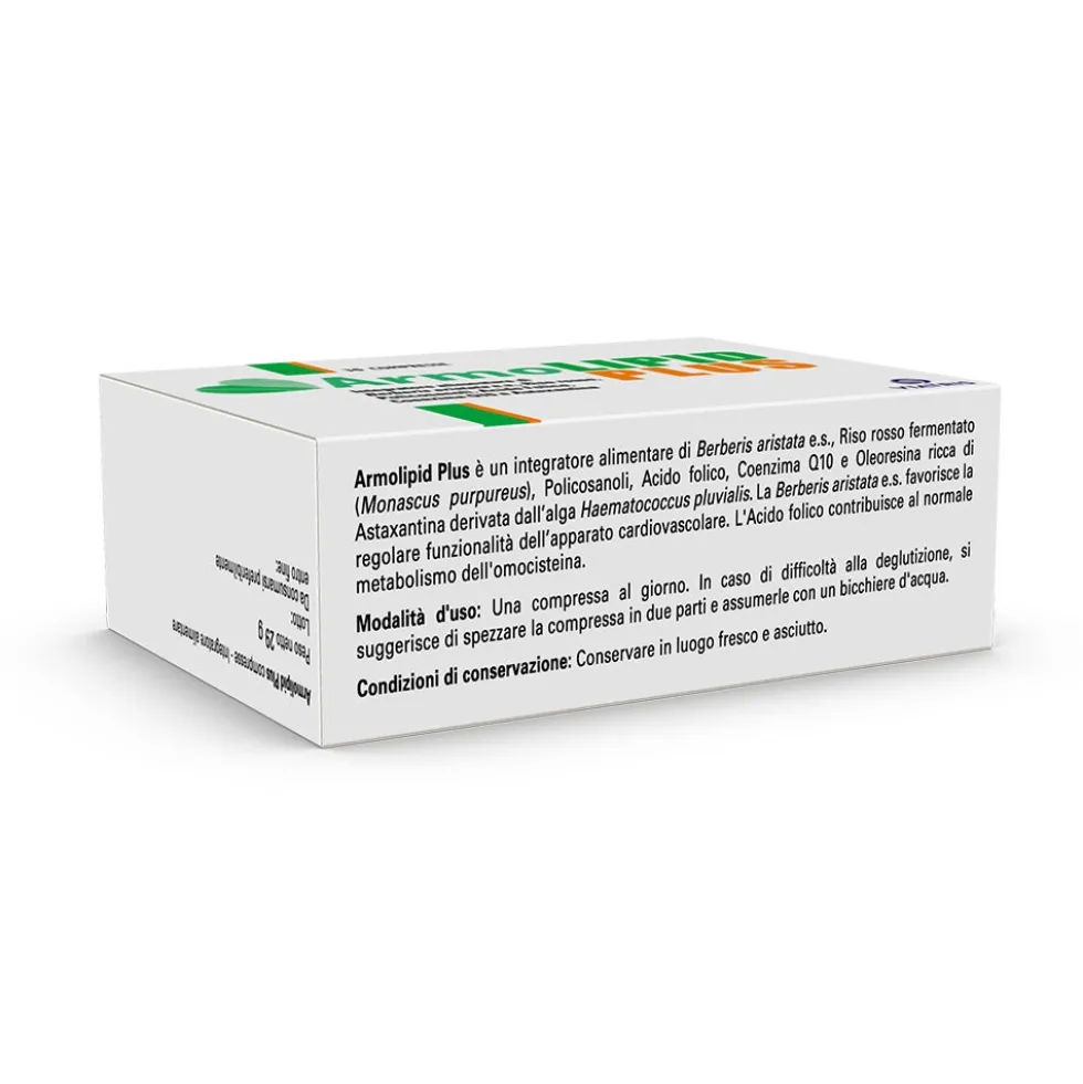 ArmoLipid Plus Integratore Alimentare con Riso Rosso, 30 Compresse