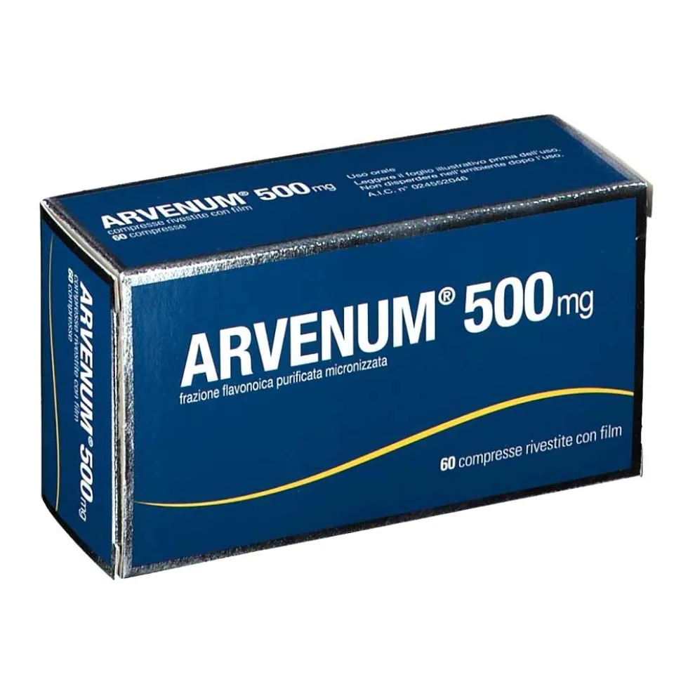 Arvenum 500 mg - Compresse per l'insufficienza venosa e le crisi emorroidarie, 60 compresse