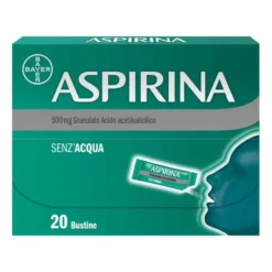 Aspirina in Granuli Senza Acqua Antidolorifico e Antinfiammatorio per Mal di Testa, 20 Bustine