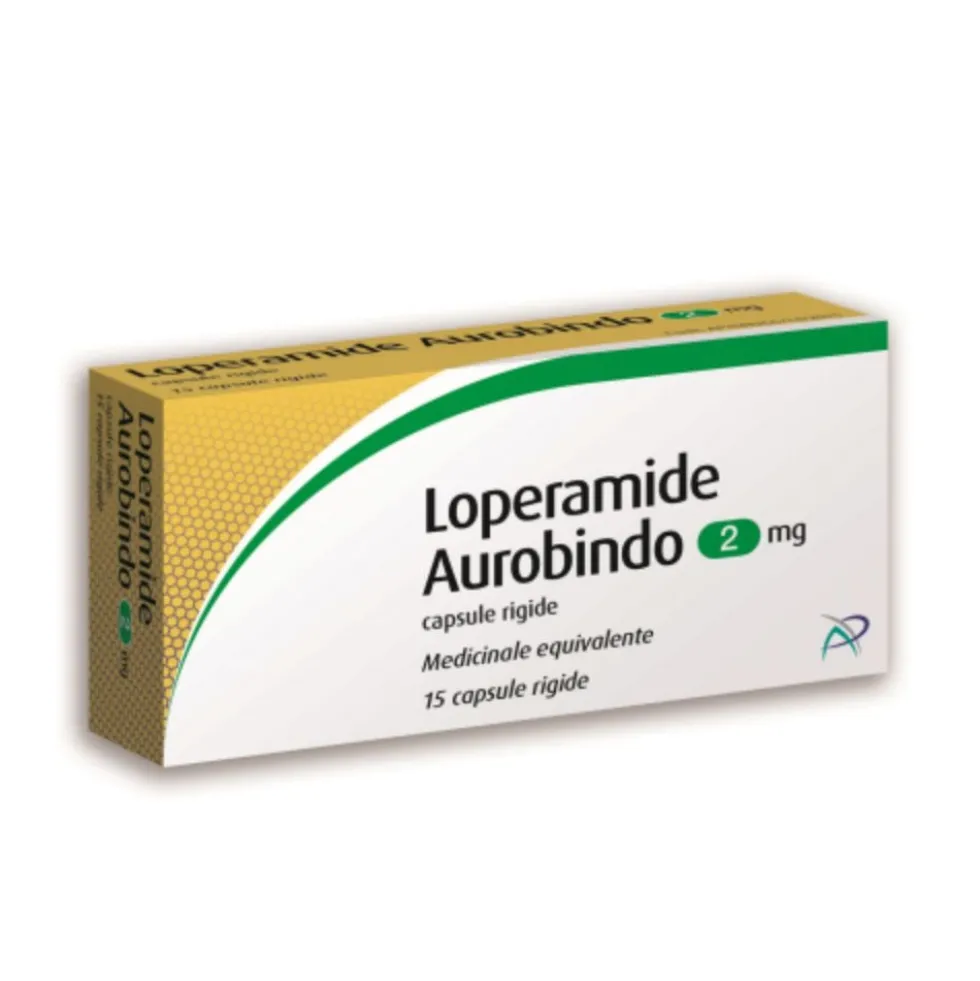Aurobindo Loperamide 2 mg - Capsule rigide per il trattamento della diarrea acuta, 15 capsule