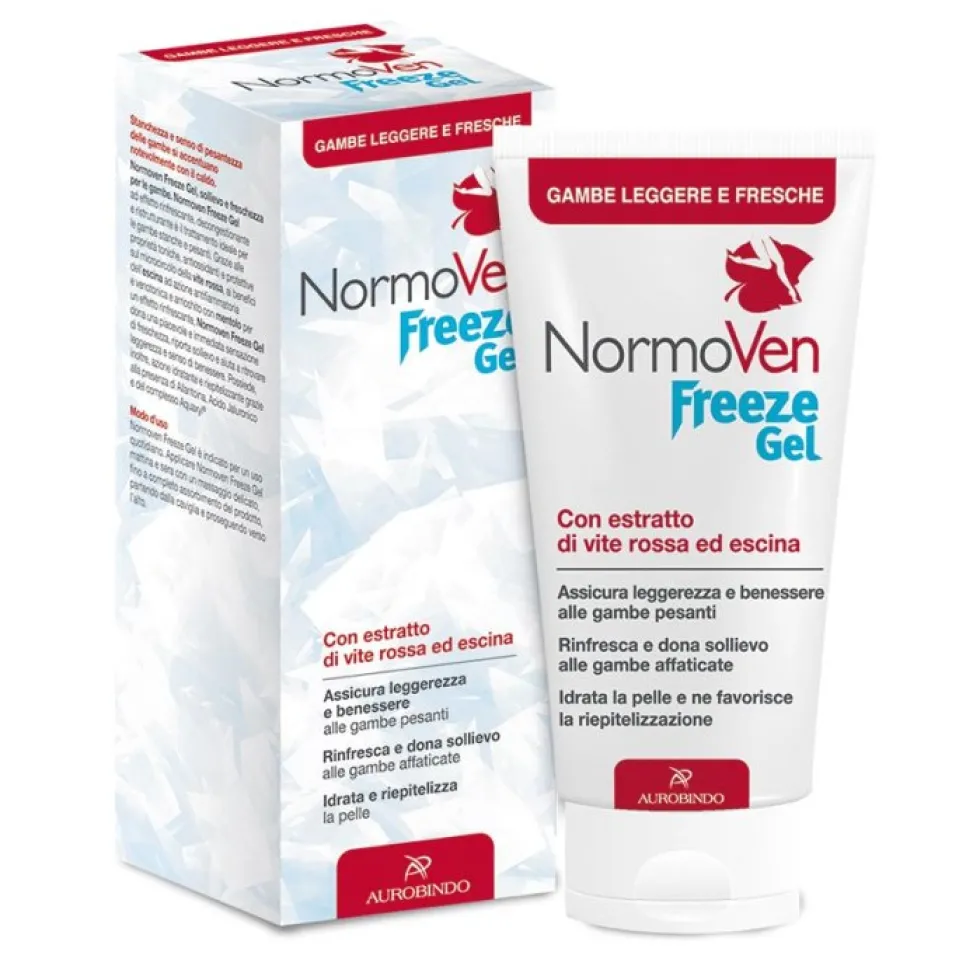 Aurobindo Normoven Freeze - Gel rinfrescante per il microcircolo e le gambe pesanti, 150 ml