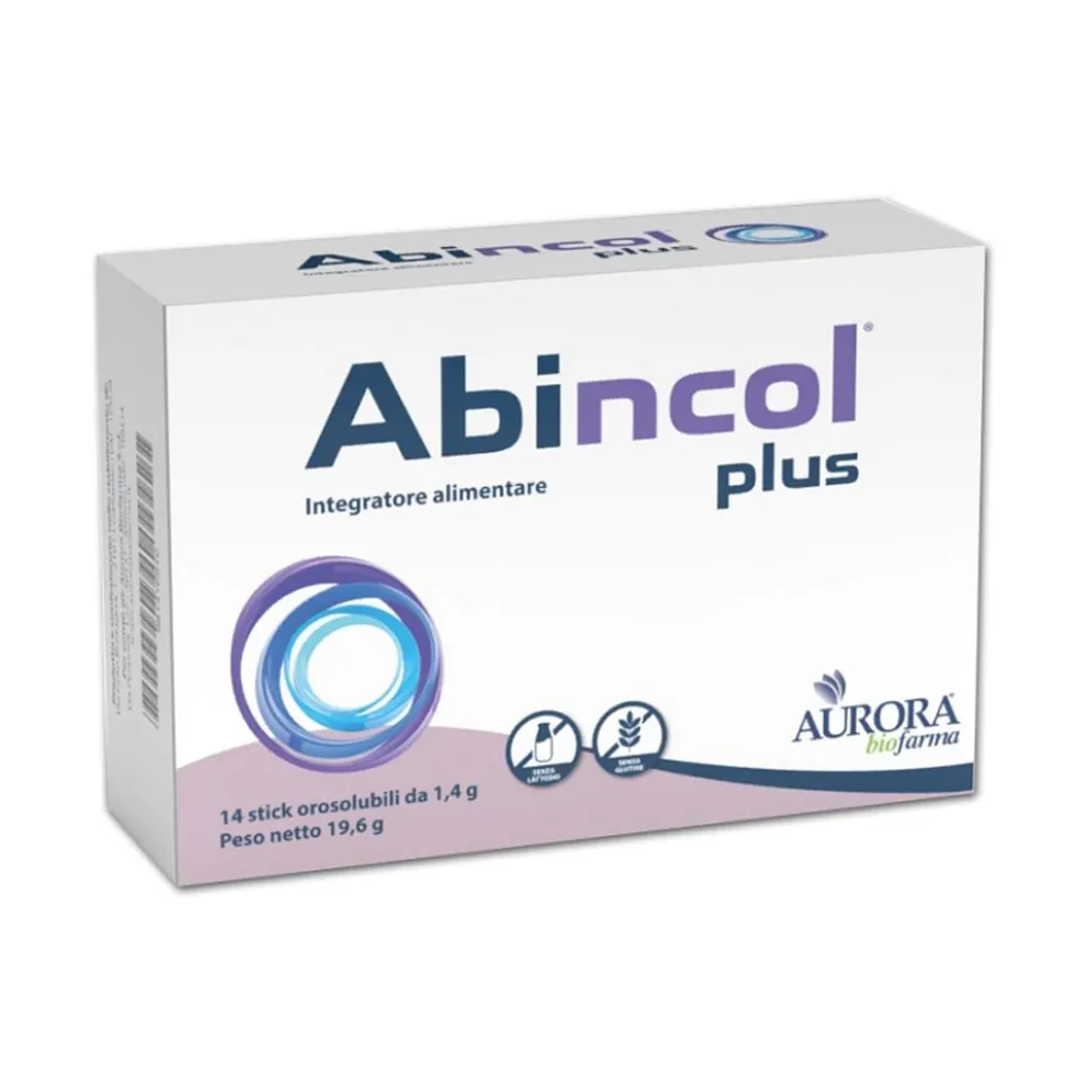 Aurora Biofarma Abincol Plus Integratore Alimentare, 14 Stick Orosolubili