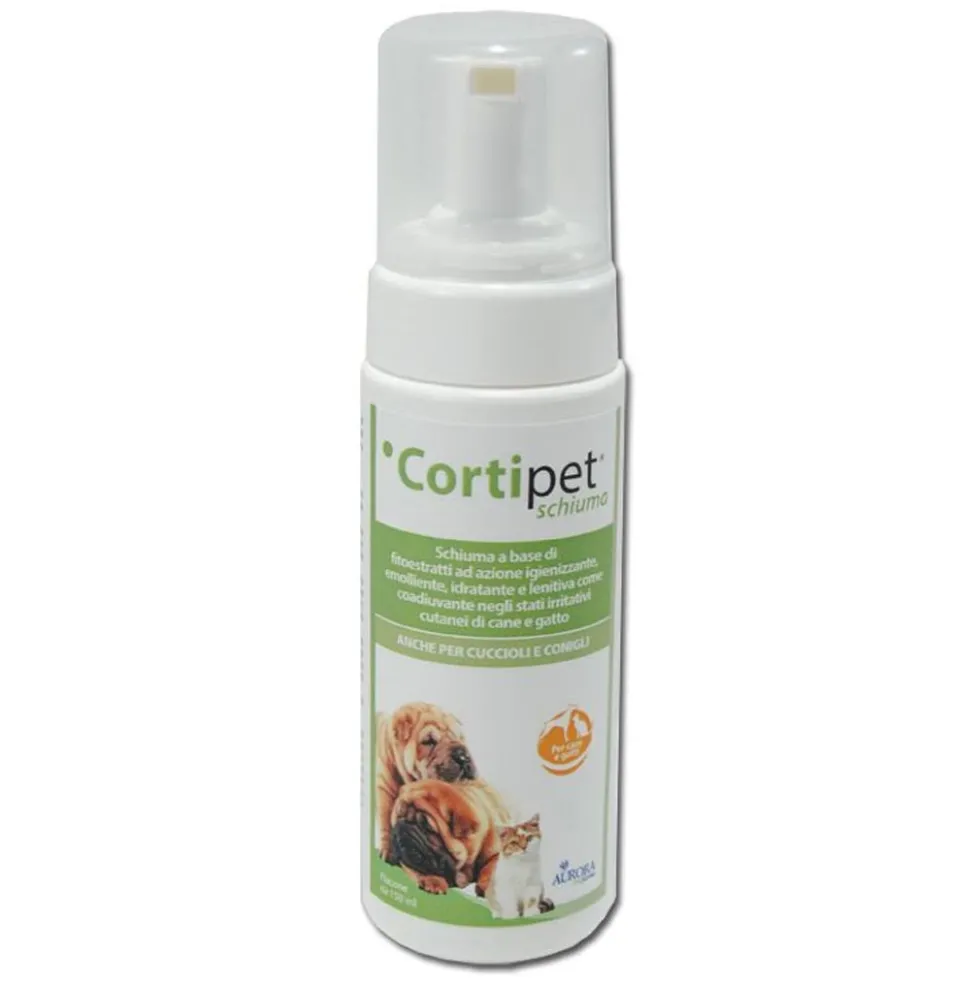 Aurora Biofarma Cortipet Schiuma Dermatologica Cane Gatto Conigli, 100ml