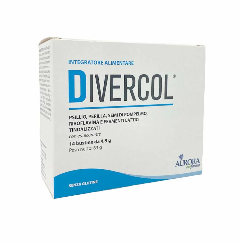 Aurora Biofarma Divercol Integratore Transito Intestinale, 14 Bustine