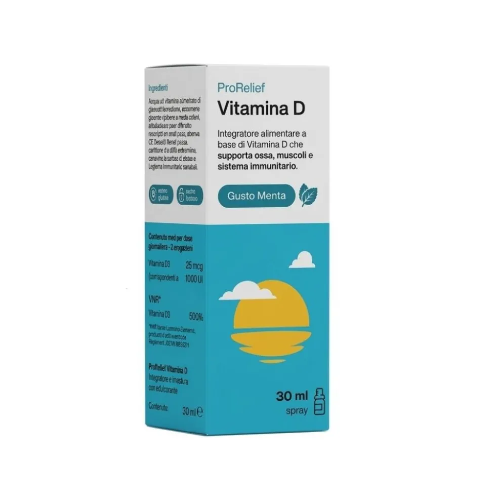 Avas Pharmaceuticals Prorelief - Spray orale di vitamina D per le difese immunitarie, 30 ml