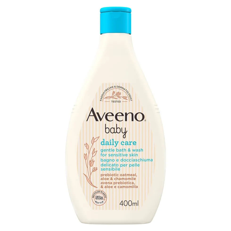 Aveeno Baby Daily Care - Bagno e docciaschiuma delicato per la pelle sensibile dei neonati, 400 ml