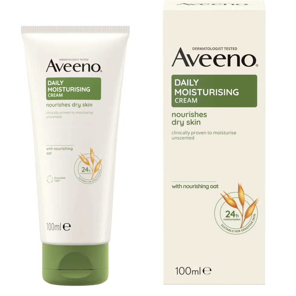 Aveeno Daily Moisturising Crema Idratante Crema Corpo per Pelli da Normali a Secche, 100ml