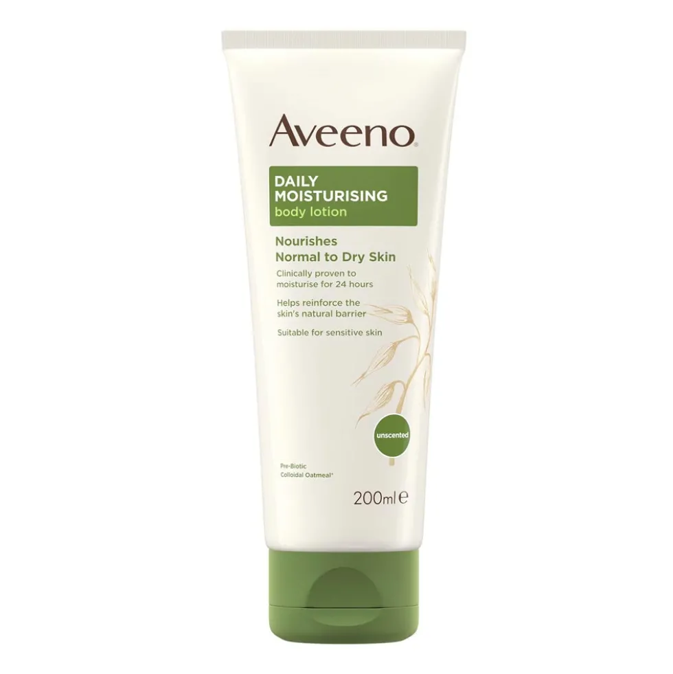 Aveeno Daily Moisturising - Lozione idratante corpo per la pelle secca e sensibile, 200 ml