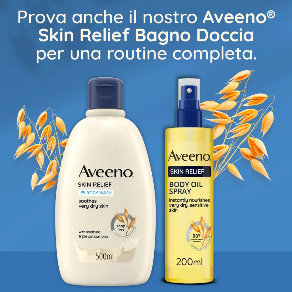 Aveeno Skin Relief - Olio spray per il corpo nutriente per la pelle secca e sensibile, 200 ml