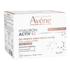 Avène Hyaluron Activ B3 Aqua Gel Crema - Crema viso ad azione antietà e rimpolpante, 50 ml