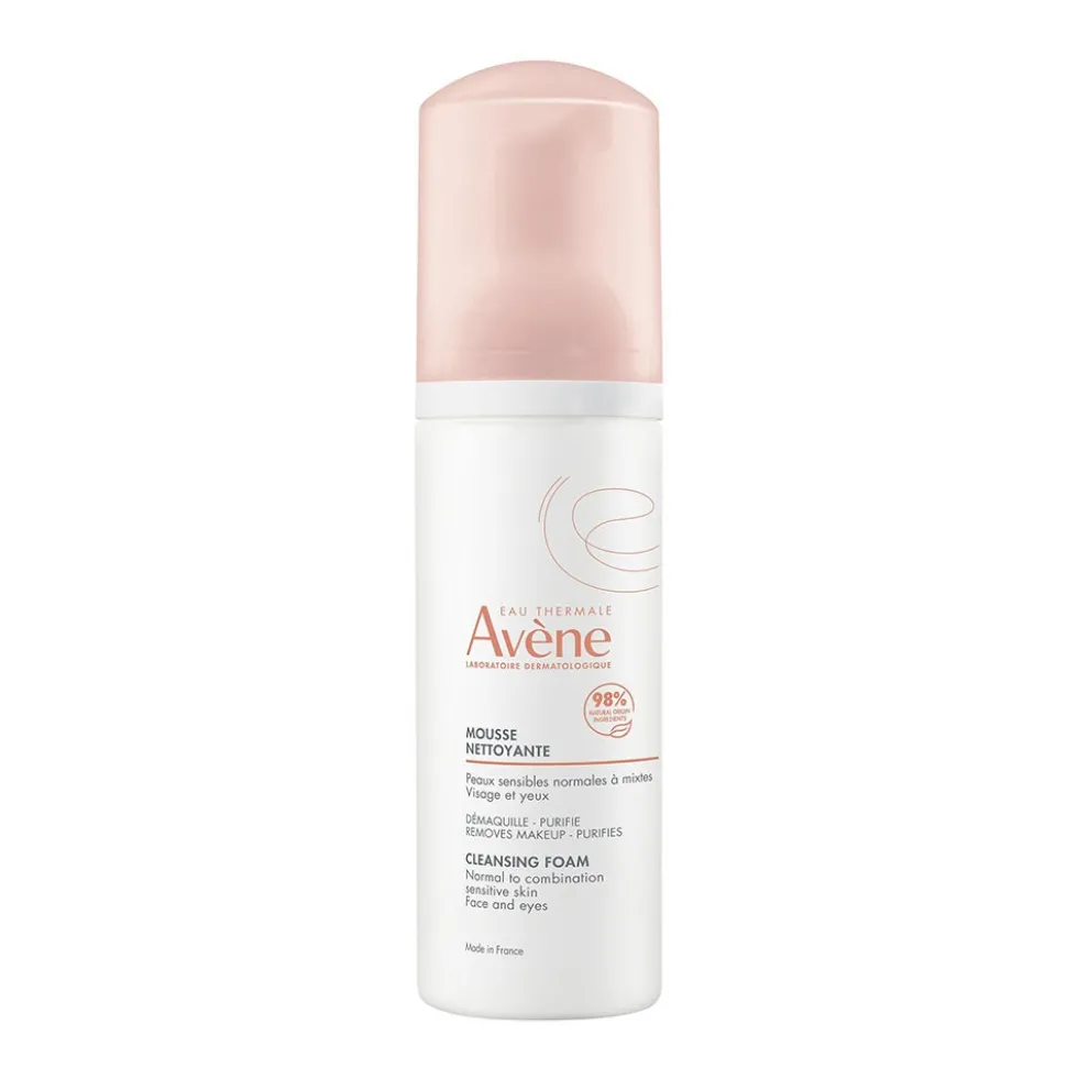 Avène Les Essentiels - Mousse detergente opacizzante per purificare e struccare il viso, 150 ml