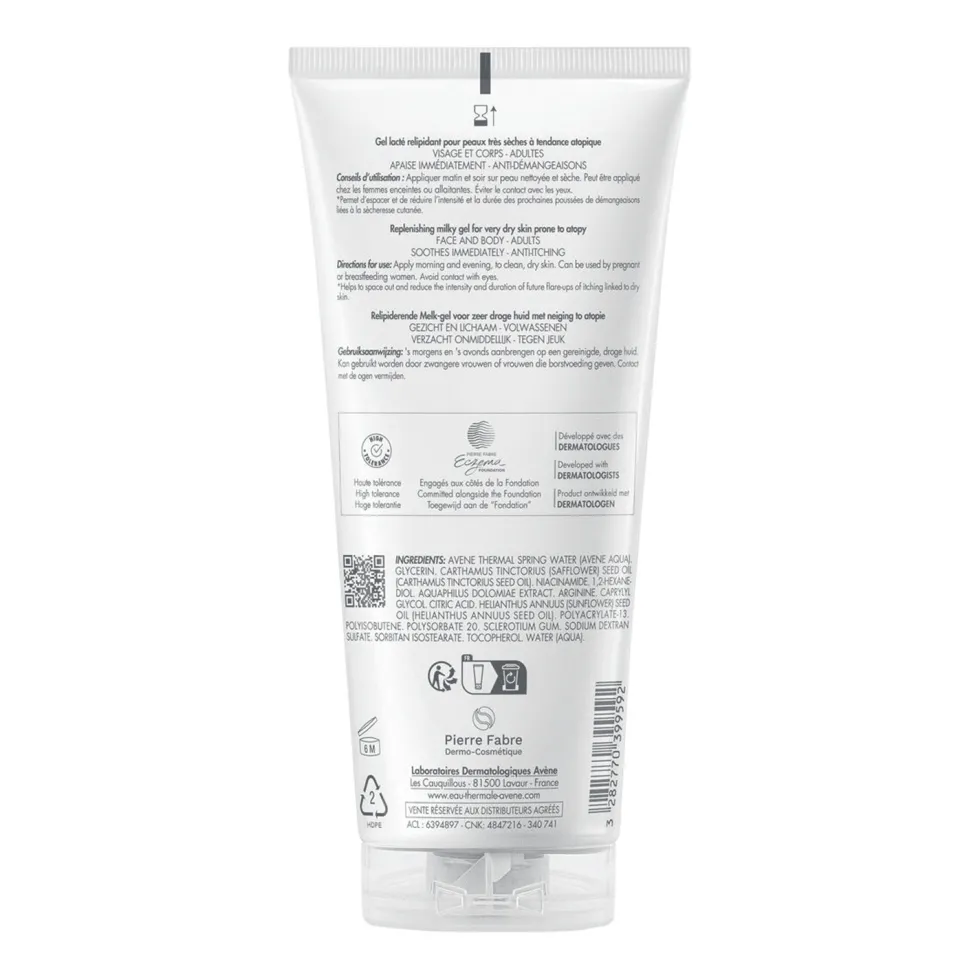 Avène Xeracalm AD Gel Latte liporestitutivo per la pelle secca e atopica, 200 ml