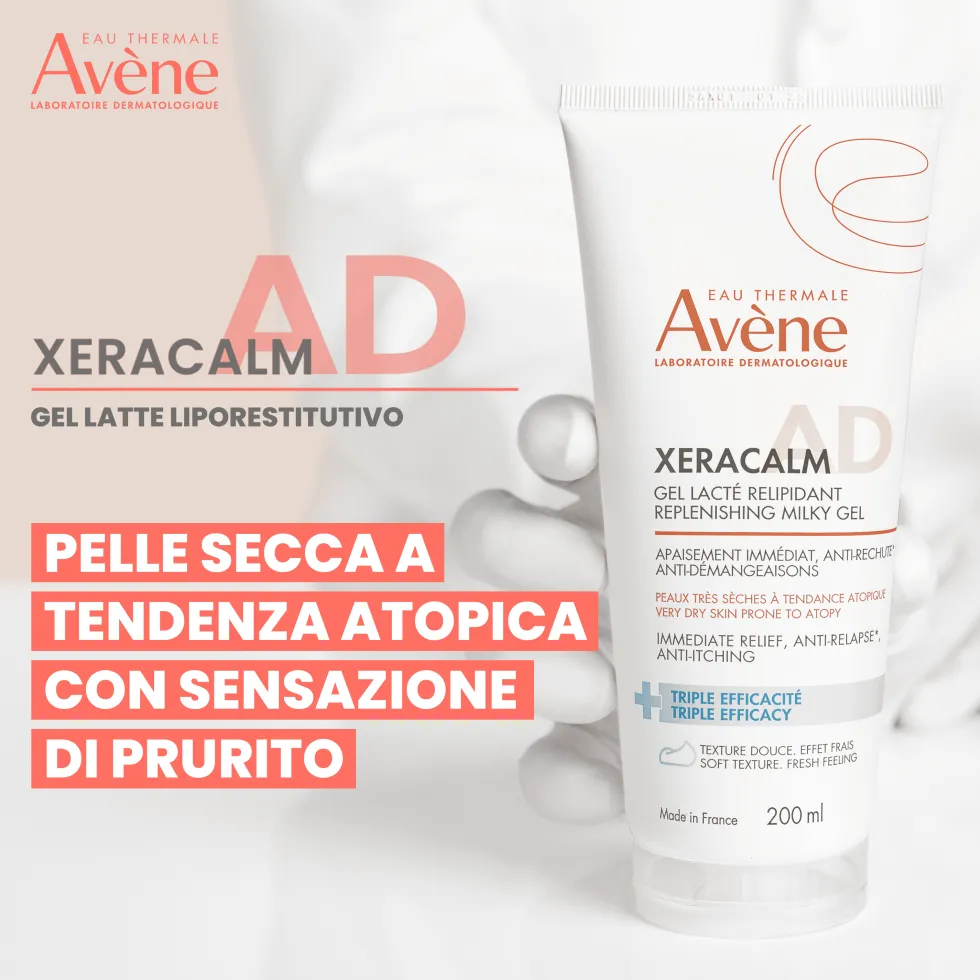 Avène Xeracalm AD Gel Latte liporestitutivo per la pelle secca e atopica, 200 ml